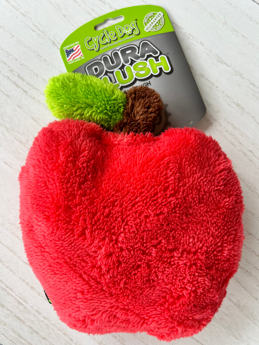 Cycle Dog Duraplush Apple Dog Toy - Red - One Size