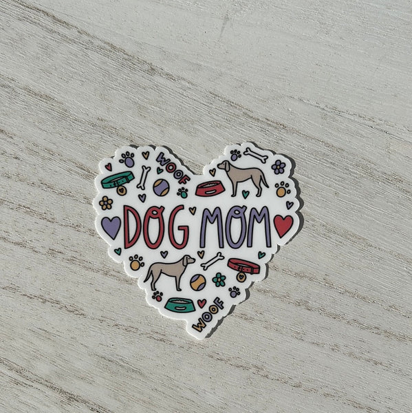 Dog Mom Heart Sticker