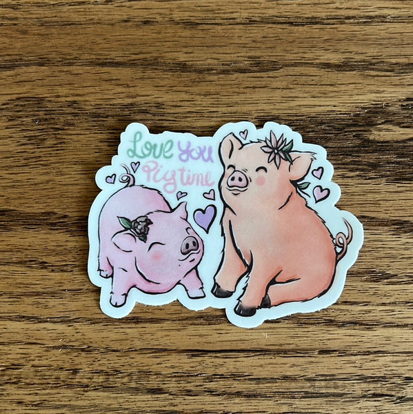 Love You Pig Time Sticker